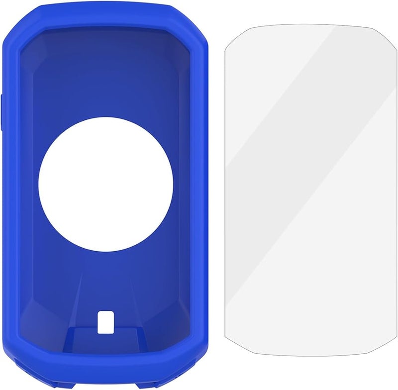 غطاء سيليكون أزرق واقي مع حامي شاشة لساعة الكمبيوتر الدراجة ذات الرمز 1050، غطاء مقاوم للصدمات. - Image 1